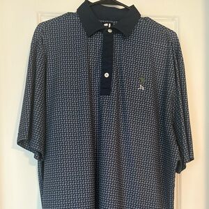 FootJoy Navy and White Geometric Polo